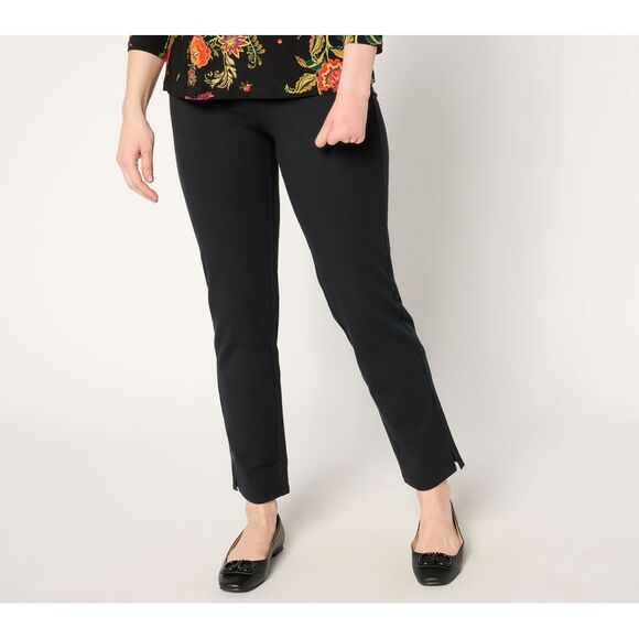 Women with Control Women's Petite Pants PS Tummy 86 Straight Leg Black A675815 - Picture 1 of 4